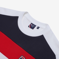 Fila White Line Color Scheme Pique - Miesten Poolopaita - Valkoinen | FI-21604